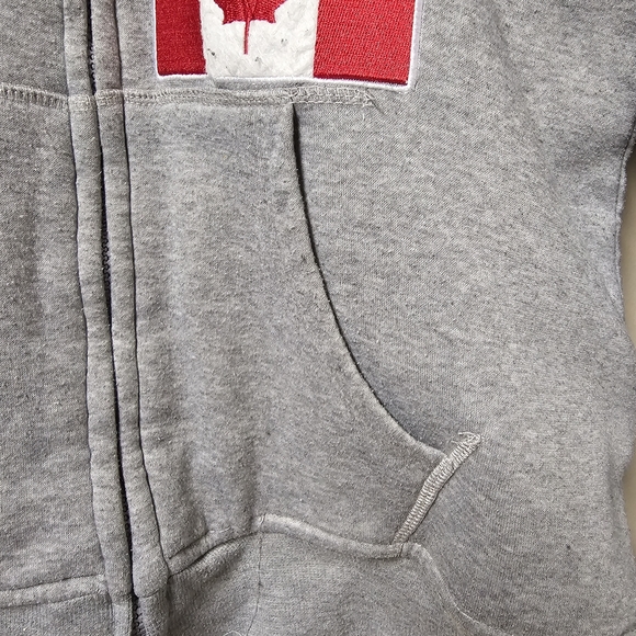 Canada Weather Gear Gray Fleece Lined Hooded Lightweight Jacket - Picture 4 of 13